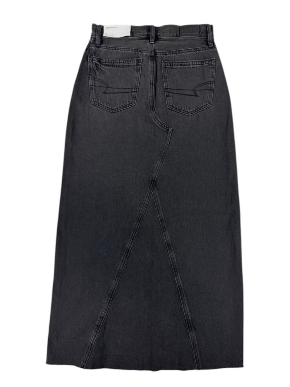 Women's American Eagle Black Maxi Denim Skirt Size 0 25W NWT - Picture 2 of 12